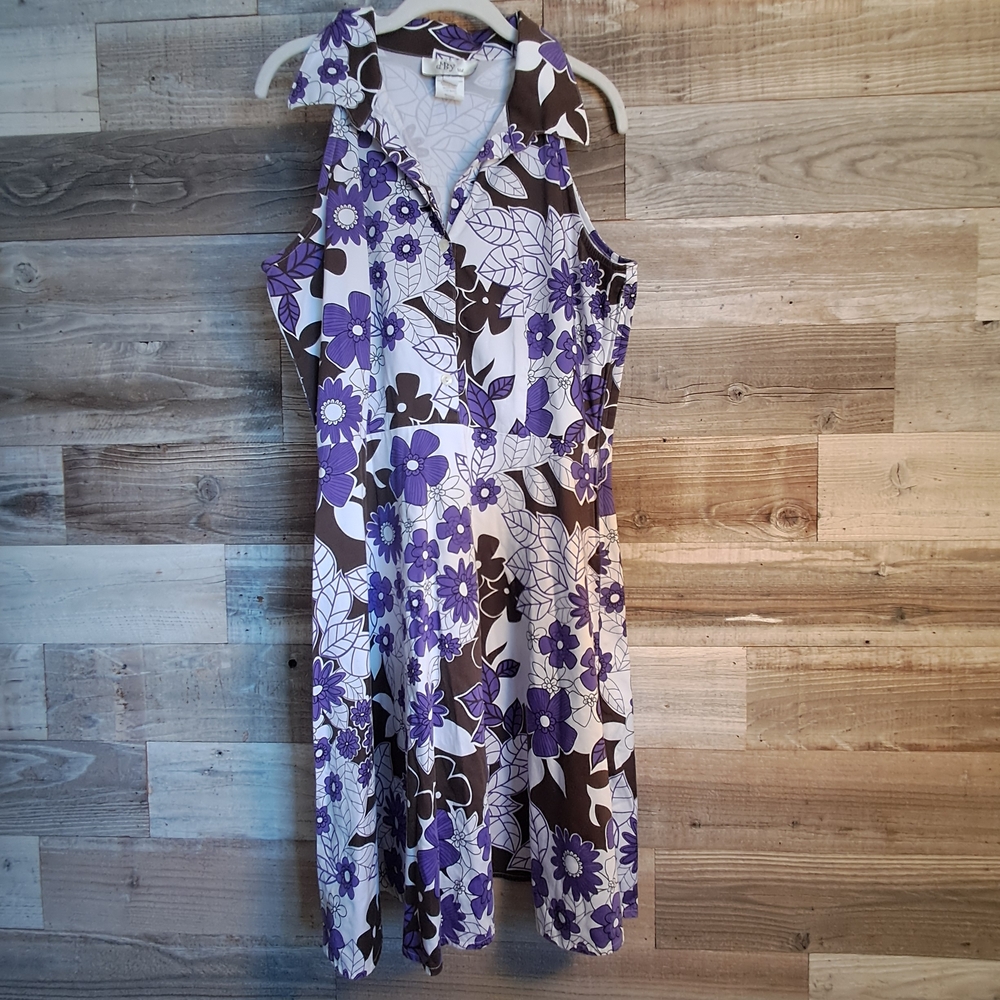 DBY Ltd. Purple and Brown Floral Dress
